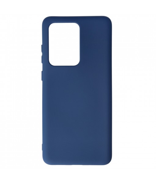 Husa Samsung Galaxy Note 20 Ultra, SIlicon Catifelat cu interior Microfibra, Albastru Marine